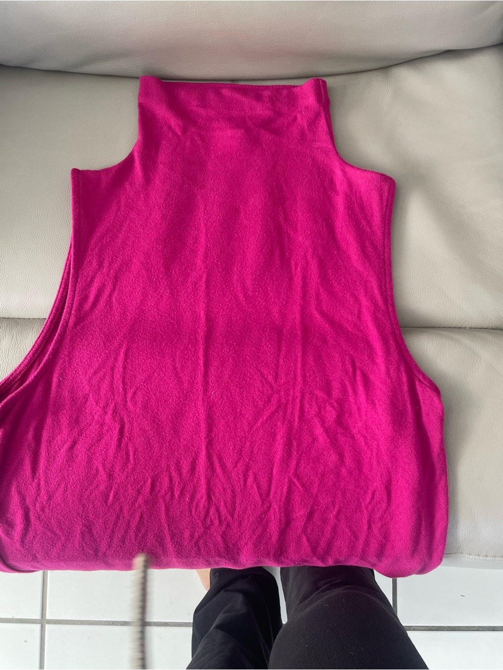 Banana Republic Sleeveless Turtleneck Top - Hot Pink